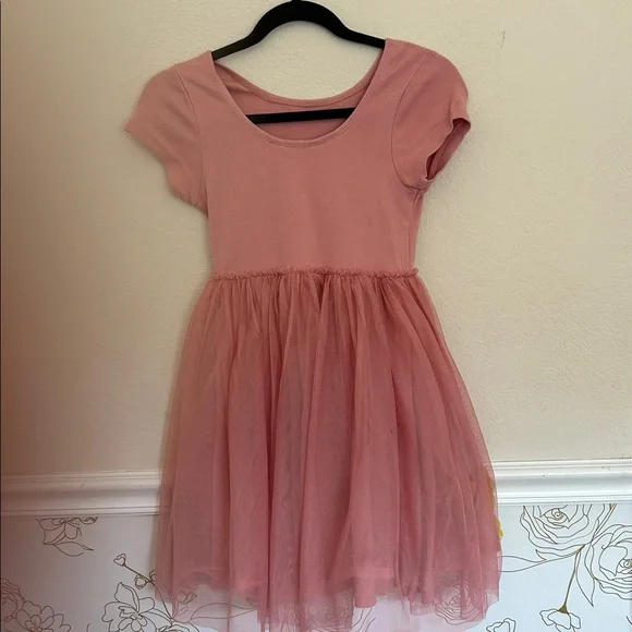 Mini Boden Pink Dress Unicorn patch ballerina swing spin pink tulle tutu 11-12 - Picture 4 of 4